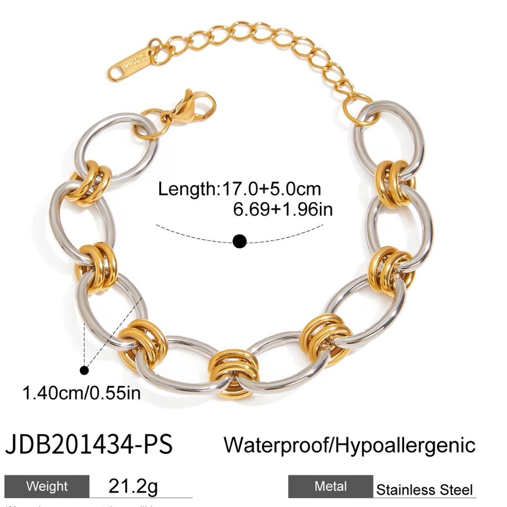 Elegant Gold and Silver Chain Bracelet